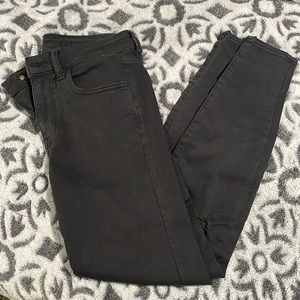 American Eagle Black Distressed Skinny Jeans